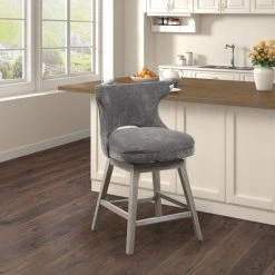 Best Pirce 😀 Madison Park Janet 360 Degree Swivel Counter Stool Light Grey 😀