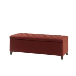 Flash Sale 💯 Madison Park Sasha Rust Red Tufted Top Storage Bench 😍 -Madison Park Sales unnamed file 2957