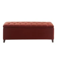 Flash Sale 💯 Madison Park Sasha Rust Red Tufted Top Storage Bench 😍 -Madison Park Sales unnamed file 2958