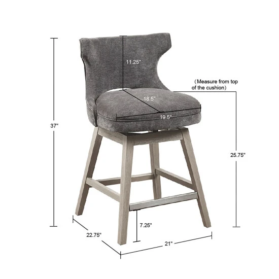 Best Pirce π Madison Park Janet 360 Degree Swivel Counter Stool Light Grey π 11 Best Pirce π Madison Park Janet 360 Degree Swivel Counter Stool Light Grey π - Image 9