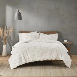 Best deal ✨ Madison Park Dakota Ruched Faux Fur Down Alternative Comforter Set Ivory 🌟