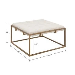 Coupon 😉 Madison Park Orrell Ivory Square Shape Tufted Upholstered Metal Base Ottoman/Coffee Table 🔥 -Madison Park Sales unnamed file 3005