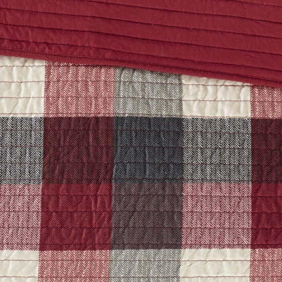 Outlet π Madison Park Pioneer 6 Piece Herringbone Coverlet Set Red π 5 Outlet π Madison Park Pioneer 6 Piece Herringbone Coverlet Set Red π - Image 3