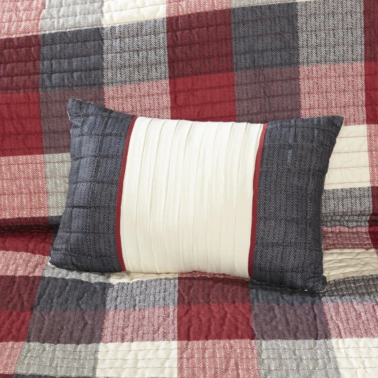 Outlet π Madison Park Pioneer 6 Piece Herringbone Coverlet Set Red π 8 Outlet π Madison Park Pioneer 6 Piece Herringbone Coverlet Set Red π - Image 6
