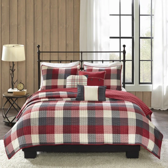 Outlet π Madison Park Pioneer 6 Piece Herringbone Coverlet Set Red π 10 Outlet π Madison Park Pioneer 6 Piece Herringbone Coverlet Set Red π - Image 8