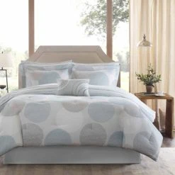 Wholesale ✔️ Madison Park Essentials Covina Aqua Complete Comforter Set With Cotton Bed Sheets 🛒