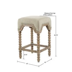 Best deal 🔔 Madison Park Davisina Silver Counter Stool - 15"W X 15"D X 25.75"H 🥰 -Madison Park Sales unnamed file 3144