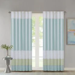 Best Pirce 🎁 Madison Park Chester Polyoni Pintuck Curtain Panel Green 🧨