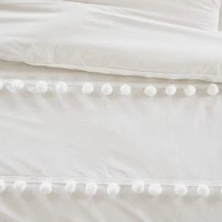 Flash Sale 👏 Madison Park Tracie Pom Pom Cotton Duvet Cover Set Ivory 💯 -Madison Park Sales unnamed file 3160