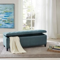 Hot Sale 🔥 Madison Park Sasha Tufted Top Soft Close Storage Bench Charcoal ⭐ -Madison Park Sales unnamed file 3232