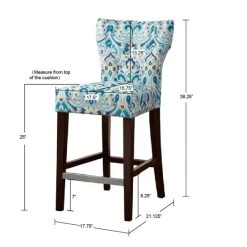 Brand new ⌛ Madison Park Hayes Blue/ Yellow Tufted Back Counter Stool - 17.75"w X 21.125"d X 38.25"h 🎉 -Madison Park Sales unnamed file 3262