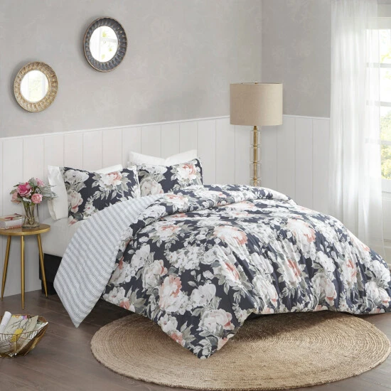 Best Pirce π Madison Park Kalina Dark Blue Cotton Printed Reversible Duvet Cover Set π 12 Best Pirce π Madison Park Kalina Dark Blue Cotton Printed Reversible Duvet Cover Set π - Image 10