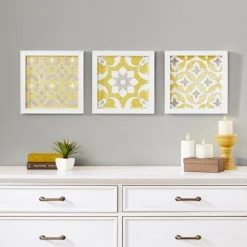 Deals π₯ Madison Park Patterned Tiles Paper Printed With Gel π§₯ Coat And Framed Wall Decor 3 Piece Set π