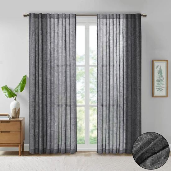 Top 10 🔥 Madison Park Kyler Texture Printed Woven Faux Linen Window Panel Wheat 😍 5 Top 10 🔥 Madison Park Kyler Texture Printed Woven Faux Linen Window Panel Wheat 😍 - Image 3