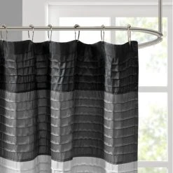 Discount 🥰 Madison Park Infinity Black Pieced Faux Silk Shower Curtain 🔔 -Madison Park Sales unnamed file 347