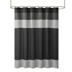 Discount 🥰 Madison Park Infinity Black Pieced Faux Silk Shower Curtain 🔔 -Madison Park Sales unnamed file 349