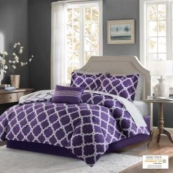 Coupon 😍 Madison Park Essentials Concord Purple/ Grey Reversible Complete Comforter Set With Cotton Bed Sheets 😉 -Madison Park Sales unnamed file 3541