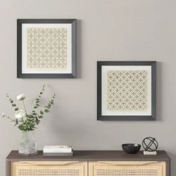 Best Sale 🥰 Madison Park Parquet Beige/ Natural Printed Linen Framed 13.41x13.41" 2 Piece Set ✔️ -Madison Park Sales unnamed file 3544