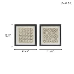 Best Sale 🥰 Madison Park Parquet Beige/ Natural Printed Linen Framed 13.41x13.41" 2 Piece Set ✔️ -Madison Park Sales unnamed file 3549