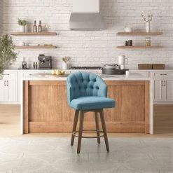 Best reviews of 🧨 Madison Park Boyle Upholstered 360 Degree Swivel Counter Stool 26" H Cream 😍