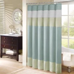 Buy ⌛ Madison Park Chester Pieced Faux Silk Shower Curtain 👍