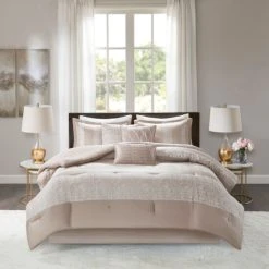 Brand new 🎉 Madison Park Elicia Taupe 7 Piece Chenille Jacquard Comforter Set ⭐