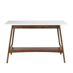 Outlet 😀 Madison Park Avalon Solid Wood Mid-Century Desk Off-white/natural 👏 -Madison Park Sales unnamed file 3976