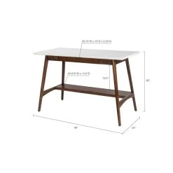 Outlet 😀 Madison Park Avalon Solid Wood Mid-Century Desk Off-white/natural 👏 -Madison Park Sales unnamed file 3978
