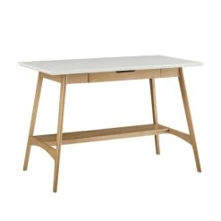 Outlet 😀 Madison Park Avalon Solid Wood Mid-Century Desk Off-white/natural 👏 -Madison Park Sales unnamed file 3982