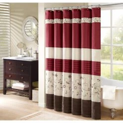 Buy 🛒 Madison Park Belle Faux Silk Embroidered Floral Shower Curtain 🤩