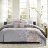 Flash Sale 🌟 Madison Park Brianna Grey/ Blush Cotton Sateen Printed 6-piece Duvet Cover Set 🔔 -Madison Park Sales unnamed file 4000