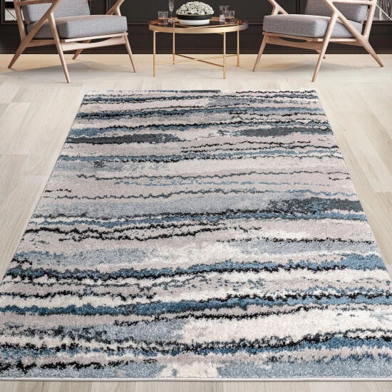 Flash Sale π― Madison Park Cadence Watercolor Abstract Stripe Woven Area Rug Blue π 3 Flash Sale π― Madison Park Cadence Watercolor Abstract Stripe Woven Area Rug Blue π