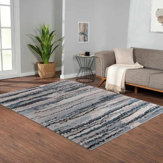 Flash Sale π― Madison Park Cadence Watercolor Abstract Stripe Woven Area Rug Blue π 4 Flash Sale π― Madison Park Cadence Watercolor Abstract Stripe Woven Area Rug Blue π - Image 2