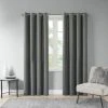 Outlet 👏 Madison Park Oslow Solid Piece Dyed Grommet Top Single Window Panel Grey 🤩