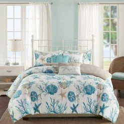 Cheap 🤩 Madison Park Pacific Grove 6 Piece Cotton Sateen Duvet Cover Set (Insert Excluded) Coral ⭐