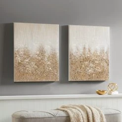 Buy ⌛ Madison Park Glimmer 100-percent Hand Brush Heavy Textured Glitz Embellished Canvas 2 Piece Set ✨ -Madison Park Sales unnamed file 4230