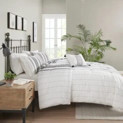 Coupon ⌛ Madison Park Ezra Gray 4 Piece Cotton Waffle Jacquard Comforter Set 😉 -Madison Park Sales unnamed file 4247