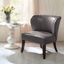 Best Pirce π Madison Park Sheldon Concave Back Armless Grey Accent Chair π