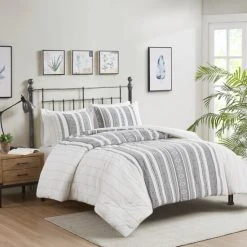 Hot Sale 😍 Madison Park Ezra Gray Cotton Waffle Jacquard Duvet Cover Set ✔️ -Madison Park Sales unnamed file 4428