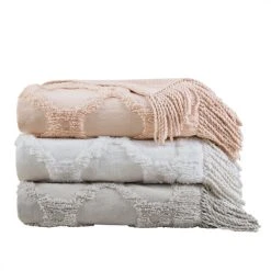 Best Sale 🎉 Madison Park Hannah 100-percent Cotton Tufted Chenille Lightweight Throw With Fringe Tassel Grey 👍 -Madison Park Sales unnamed file 4562