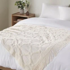 Best Sale 🎉 Madison Park Hannah 100-percent Cotton Tufted Chenille Lightweight Throw With Fringe Tassel Grey 👍 -Madison Park Sales unnamed file 4569