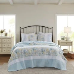 Buy ✔️ Madison Park Ava 3 Piece Reversible Cotton Coverlet Set Aqua/Yellow ⭐ -Madison Park Sales unnamed file 4618