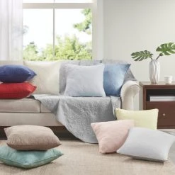 Buy 🤩 Madison Park Mansfield 20x20 Quilted Square Pillow Pair Grey 🛒