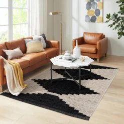 Cheapest 👍 Madison Park Renae Black And Ivory Modern Area Rug 😍