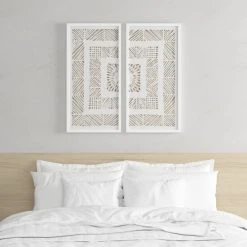Brand new 🔔 Madison Park Tala Natural Framed Rice Paper Shadow Box 2 Piece Set 🧨