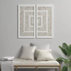 Brand new 🔔 Madison Park Tala Natural Framed Rice Paper Shadow Box 2 Piece Set 🧨 -Madison Park Sales unnamed file 4748