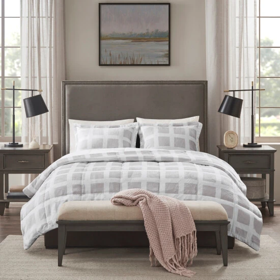 Promo π Madison Park Mills Reversible Plush Comforter Set Grey π 9 Promo π Madison Park Mills Reversible Plush Comforter Set Grey π - Image 7
