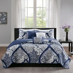 Cheap ⭐ Madison Park Marcella 6 Piece Reversible Coverlet Set Black 🤩