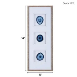Outlet 👏 Madison Park Blue Agate Trio Blue 100-percent Real Stone Framed Graphic (4-inch Agate) 🎁 -Madison Park Sales unnamed file 480