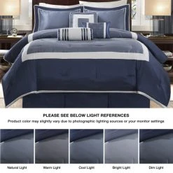 Brand new ⌛ Madison Park Abigail Navy Solid Pieced 7 Piece Comforter Set 🌟 -Madison Park Sales unnamed file 484